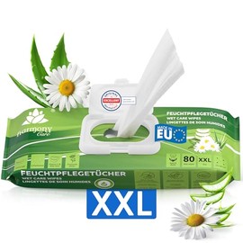Harmony Care Premium Wet Wipes for Adults XXL for Everyday Care - Extra Thick Wet Wipes with Embossed Structure - Intimate Hygiene Wipes Alcohol and Paraben-Free - Pack of 80