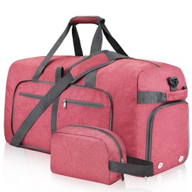 Felipe Varela 65L Duffle Bag with Shoes Compartment and Adjustable Strap,Foldable Travel Duffel Bags for Men Women,Waterproof Duffel Bags