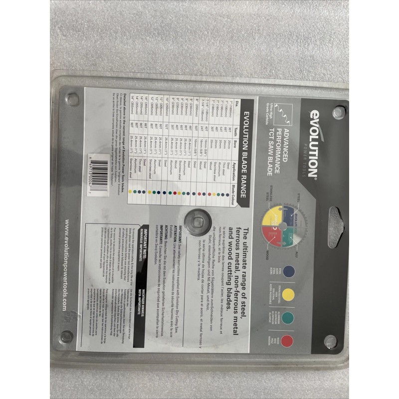 Evolution Power Tools Stainless Steel Cutting TCT Saw Blade 9-Inch