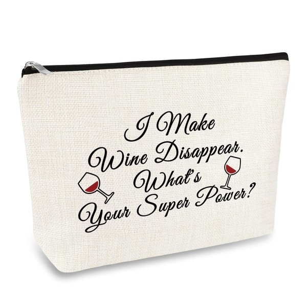 Funny Wine Lover Gifts for Women Makeup Bag Best Wine Lover Gifts for Coworker Friends Sister Mom Wife Daughter Aunt Grandmother Gift Cosmetic Bag Christmas Birthday Gift for Her Travel Pouch
