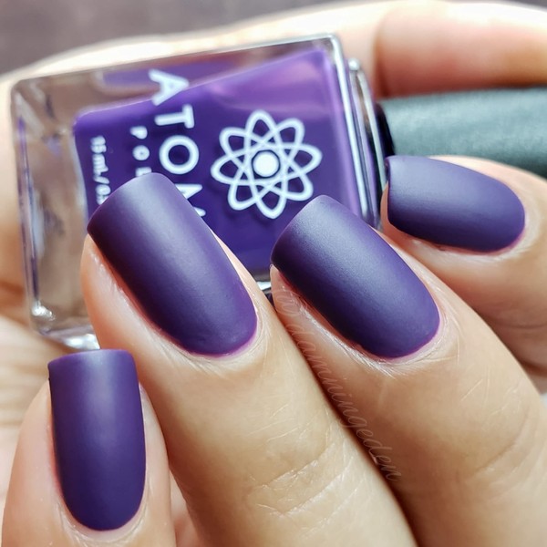  Purple Matte Nail Polish - Atomic Polish - Iodine