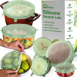 Reusable Silicone Stretch Lids - Stretchy Silicone Lids For Bowls - Reusable Silicone Bowl Covers Reusable - Silicone Covers For Bowls - Silicone Microwave Cover - Mint Frost Stretchy Lid Set