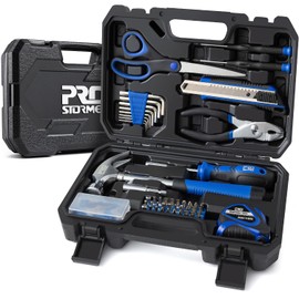 Prostormer 93-Piece Tool Kit, Basic Household Repair Tool Set with Toolbox Storage Case, Small Starter Tool Box Kit for Homeowners and College Students (Blue)
