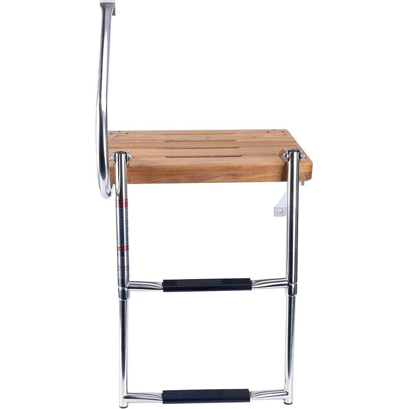Amarine Made 2 Steps Folding Telescoping Ladder Stainless Steel Out-Board