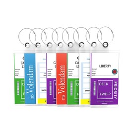 Highwind 4 Pack Cruise Luggage Tag Holder for Suitcases - Travel Essentials, Compatible with Major Cruise Lines - Waterproof Luggage Tags for Suitcases with Secure Attachment - Zip Seal, Steel Loops