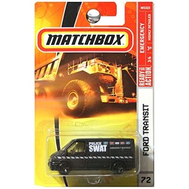 Matchbox 2008 #72 Ford Transit Emergency Police SWAT Van Black 1:64 Scale Collectible Die Cast Car