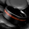 King Will Nature 8mm Black Wood Men Tungsten Wedding Ring