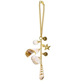 UIWIHHP Sea Shells Car Decor Cute Coastal Car Accessories Boho Beach Cars Mirror Hanging Accessories Seashells Beach Decor Starfish Conchas Aesthetic Ornament Pendant Keychain for Women