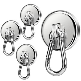 DGDUBRB Pack of 4 Magnetic Hooks, Extra Strong, 35 kg + Pull Force, Large, 36 mm Neodymium Magnet with Hooks for Kitchen, Hanging, Cruise, Grill, Fridge