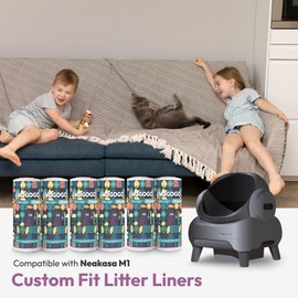 120 Pack Litter Bags Compatible with Neakasa M1 Open-Top Self-Cleaning Cat Litter Box, Heavy Duty Replaced Waste Bags, Automatic Litter Box Liner Bags with Drawstring, 27" x 13"