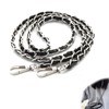 FsGrg Bag Replacement Shoulder Strap Chain/Leather Black + Silver/Silver Approx