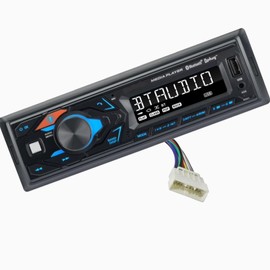 12V FM Stereo Radio w/Bluetooth USB, AUX + More 1 DIN Wired with Acty Plug & Play Harness