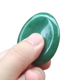 Afucats Natural Green Aventurine Crystal Water Drop Thumb Worry Indoor Decorative Stone,1.97 * 1.57 Inchs Stress Relief Gift for Anxiety