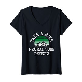 Womens Neural Tube Defects Birth Green Support Awareness V-Neck T-Shirt