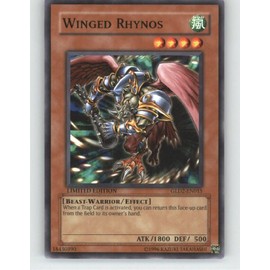 2009 YuGoh GOLD 2 Limited Edition GLD2-EN015 Winged Rhynos / Single YuGiOh! Card in a Protective Deck Sleeve