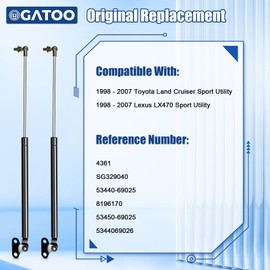 Rear Hatch Lift Supports Tailgate Liftgate Gas Shock Strut Compatible with Toyota Land Cruiser Lexus LX470 1998 1999 2000 2001 2002 2003 2004 2005 2006 2007 Trunk Spring，Replace 6896069016