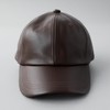 ReqHatter Genuine Leather Leather Low Cap Hat 6 Panel Cap