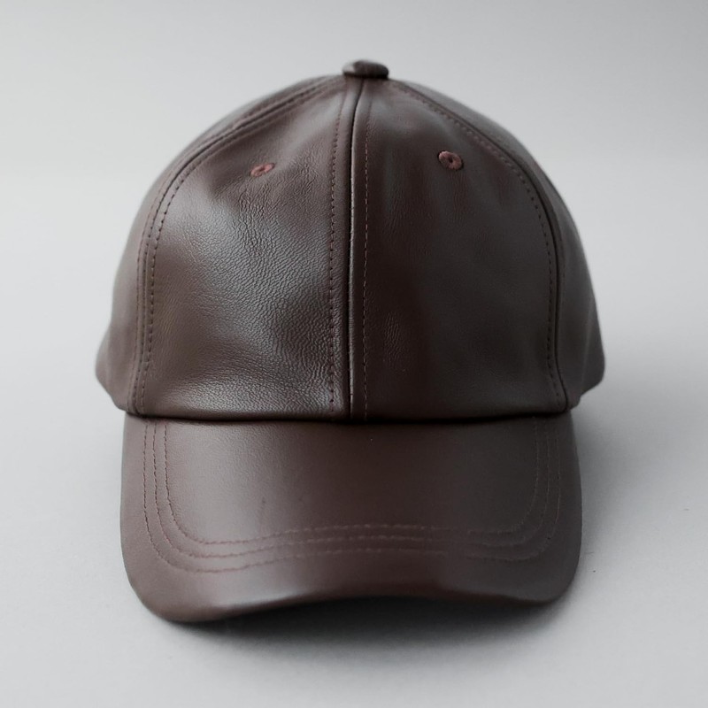 ReqHatter Genuine Leather Leather Low Cap Hat 6 Panel Cap