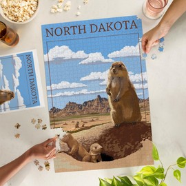 Lantern Press 1000 Piece Jigsaw Puzzle, North Dakota, Prairie Dogs