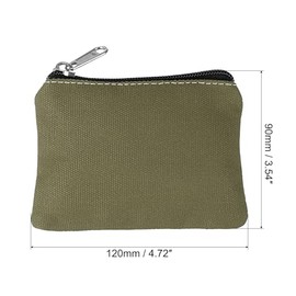 PATIKIL Bolsa de monedero de 3.5 x 5 pulgadas, bolsas organizadoras pequeñas con lona con cremallera para el hogar, color verde bosque
