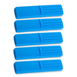 Chewy Oral Tubes Tough Bar for Kids with Autism, Biting Needs,Sensory Chew Toys,Soothe Sore Gums,Oral Motor Chewy Teether Made from Food Grade Silicone Safety (5 pcs Blue)