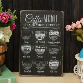 YESURPRISE Tin Sign Cocktail Wall Decor Retro Design Board Postcard Sign Plate [7.9 x 11.8 inches (20 x 30 cm)] (C)
