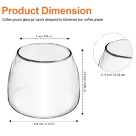 7 OZ Burr Coffee Glass Grinder Jar Replacement KPCGRND Replaces 4176728 - Compatible with Kitchenaid Burr Coffee Grinder Carafe Maker KCG0702OB/KPCG100PMO/KCG0702CU/KCG844OB