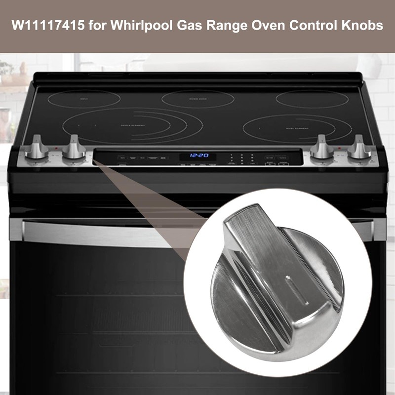 W11517331 W11117415 4-Pack Range Surface Burner Knob/Oven Knobs Compatible with