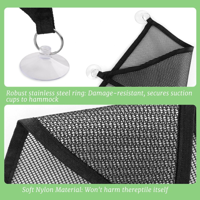 Ykimok 3Pcs Bearded Dragon Hammock - Nylon Mesh Reptile Hammock