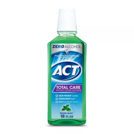 ACT Total Care Zero Alcohol Anticavity Fluoride Mouthwash 18 fl. oz. Kills Bad B