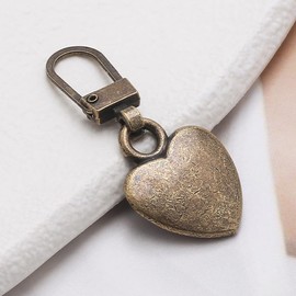 5Pcs Copper Heart Shaped Zipper Pull Replacement Metal Zipper Backpack Zippers Mend Fixer Repair for Coats Jackets Pants Luggage,Zippers，Fasteners