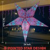GalaxyArts Paper Star Lanterns, 24 Inch Red Chakra 3D Light-Up