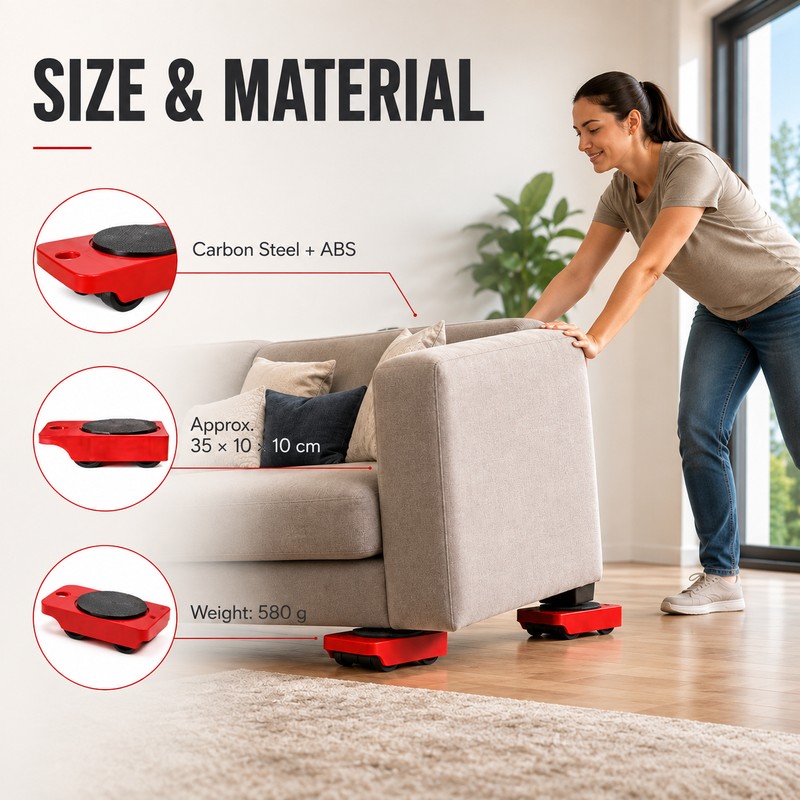 Furniture Moving Rollers for Home & Office – Carbon Steel