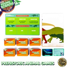 The Young Scientist Prehistoric Animal Card Games, 4 Prehistoric Card Games for Age 5 and Up: Matching, Bingo, Memory, Trivia, Hands-On Educational STEM Fun, Kids Card Games