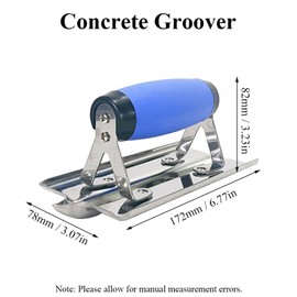 Concrete Groover, Stainless Steel Concrete Finishing Tool for Putty Powder, Cement Mortar, White Mortar, Mixed Mortar