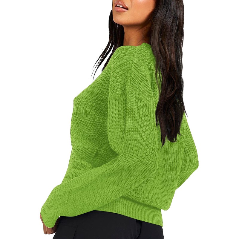 Urban CoCo Women's Solid Long Sleeve Crew Neck Knitted Pullover