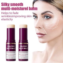 2pcs Calcium Multi Balm,Calcium Volume Multi Balm,Wrinkle Core Stick,Korean Collagen Moisturing Stick,Anti-aging, Hydrating, Almond & Vitamin E for Lip Balm Eye Cream Neck