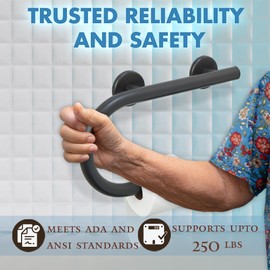 Grab Bar Toilet Paper Holder - Bathroom Safety/304 Stainless Steel/Left/Oil Rubbed Bronze/16.5"x 10"