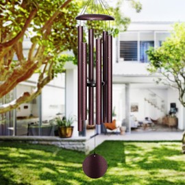 Wind Chimes Outdoor Deep Tone，45 in Large Wind Chimes for Outside，Memorial Wind Chimes Gifts for mom/Grandma,Balcony,Garden Décor,Bronze