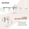 LED Modern Bathroom Light Fixtures Over Mirror, 5-Light Brushed Nickel