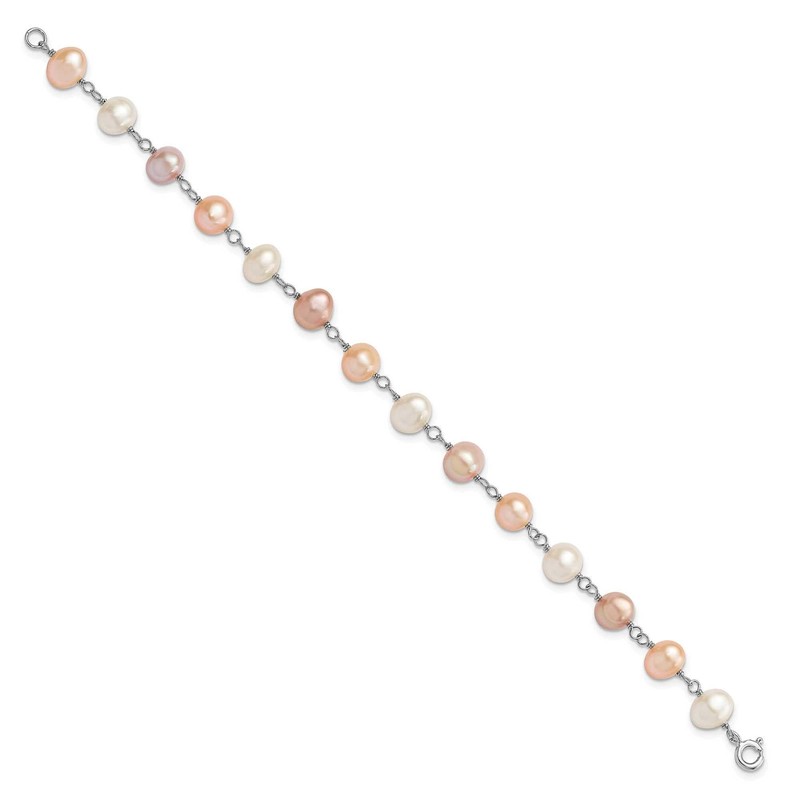 White, Peach and Purple Freshwater Cultured Pearl Set