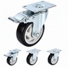 4 Inch Industrial Plate Casters, 2 Rigid & 2 Locking