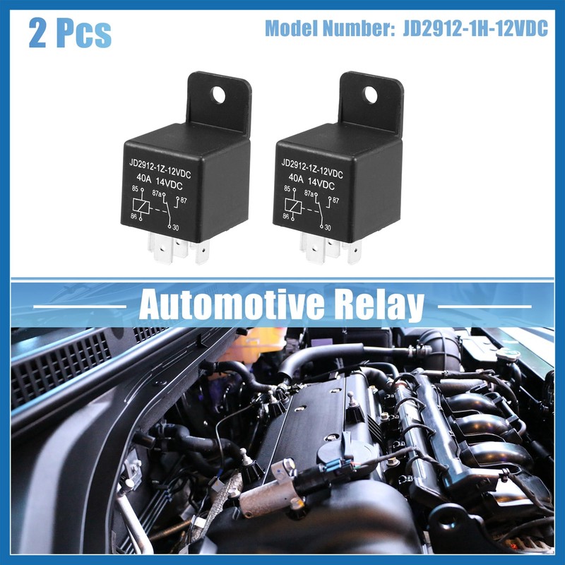 A ABSOPRO 2Pcs Car Relay 5 Pin 12V 40Amp SPST