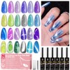 noirwhite Cat Eye Gel Nail Polish Kit-12 Colors Holographic Glitter