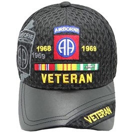 First Military Choice 82nd Airborne Division Vietnam Veteran Waffle Mesh Black Baseball Cap