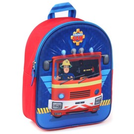 Fireman Sam 3D Children's Backpack - Fire Truck - Red and Blue