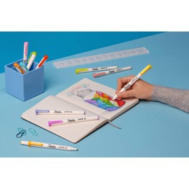 Sharpie S-Note Duo Highlighters | Dual Ended Pastel Creative Markers |16 Count + Parker Jotter Originals Ballpoint Pen