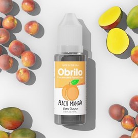 Obrilo Peach Mango Flavor Extract - Propylene Glycol (PG) Based - Water Soluble - Concentrated Food Flavoring for Baking, Candies, Desserts, Smoothies, Coffee & Tea - 15 mL/0.5 fl oz Dropper
