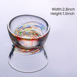 Mozacona 4pcs Colorful Crystal Glass Sake Cups Set,Small Wine Cups,Tea Cups,70ML