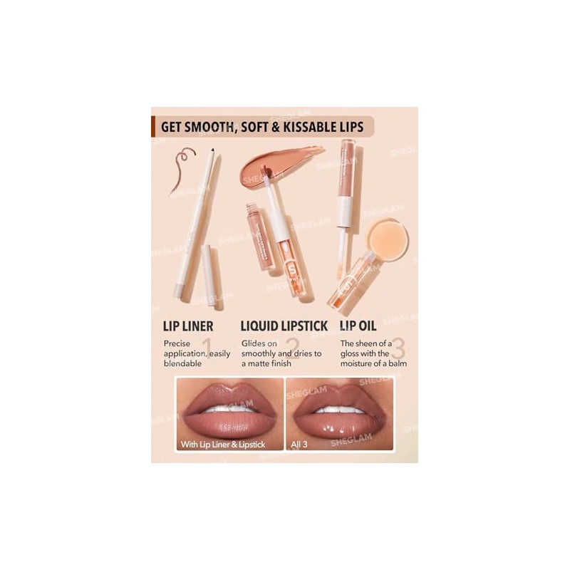 Soft 90S Glam Lip Liner and Lip Duo Set -